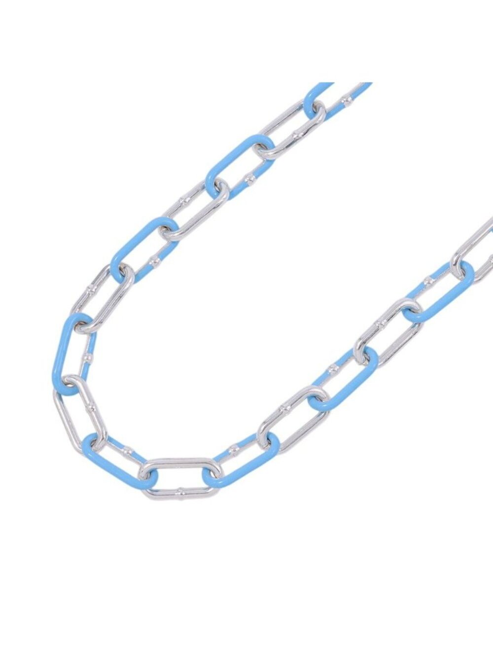 Bottega Veneta Necklace Chain Choker Silver Light Blue Enamel